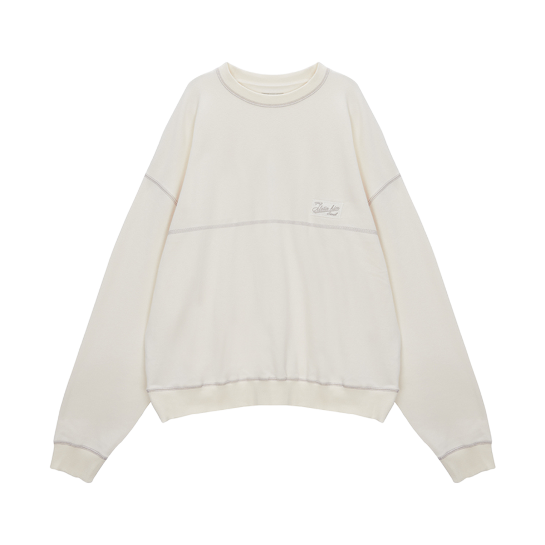 MK2377MT005M0IV (W) Matin Kim Stitch Point Label Sweatshirt Ivory