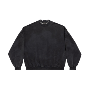 Balenciaga Pierced Round Oversized Sweatshirt Faded Black