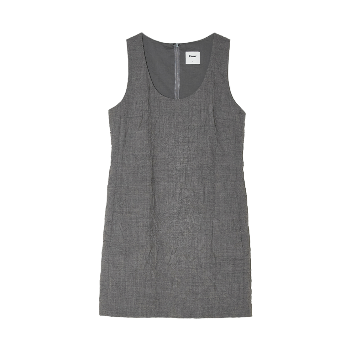 엔오르 우먼 크링크드 슬리브리스 드레스 그레이(Enor Women Crinkled Sleeveless Dress Grey)