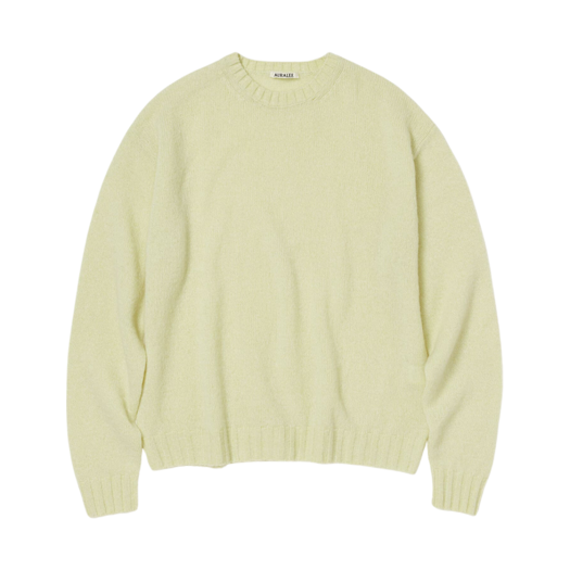 Auralee Shetland Wool Cashmere Knit P/O Light Yellow