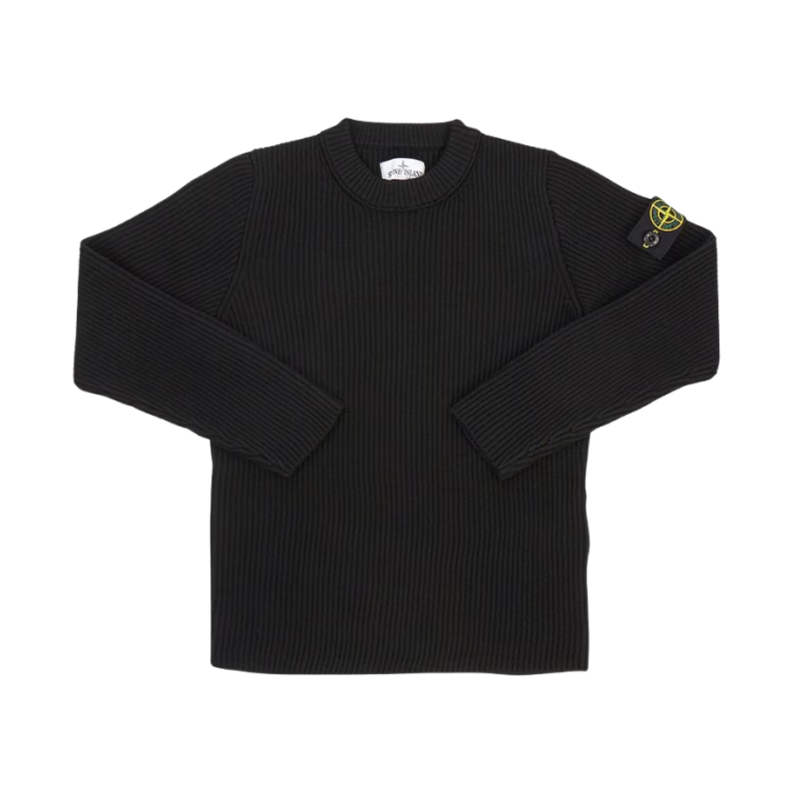 7616509A2-V0029 (Kids) Stone Island 509A2 Wappen Patch Knit Black - 22SS