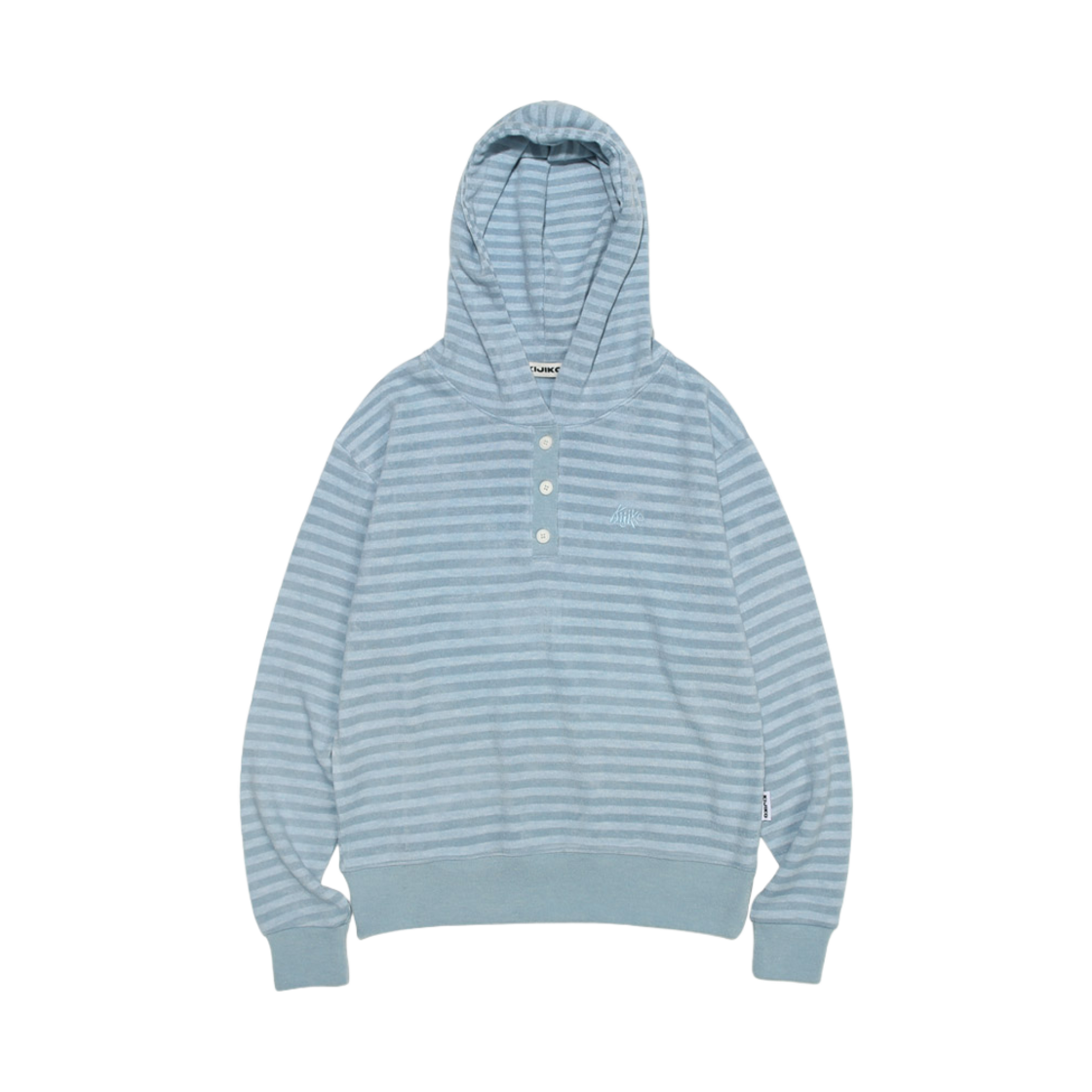 키지코 스트라이프 니트 후드 블루(KIJIKO Stripe Knit Hoodie Blue)