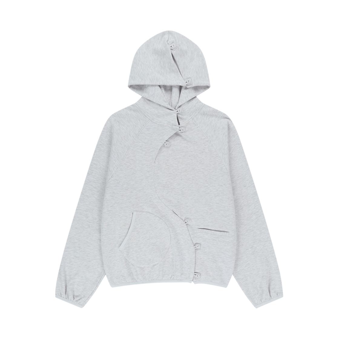 산산기어 버튼 후디 화이트 멜란지 | Sansan Gear | KREAM