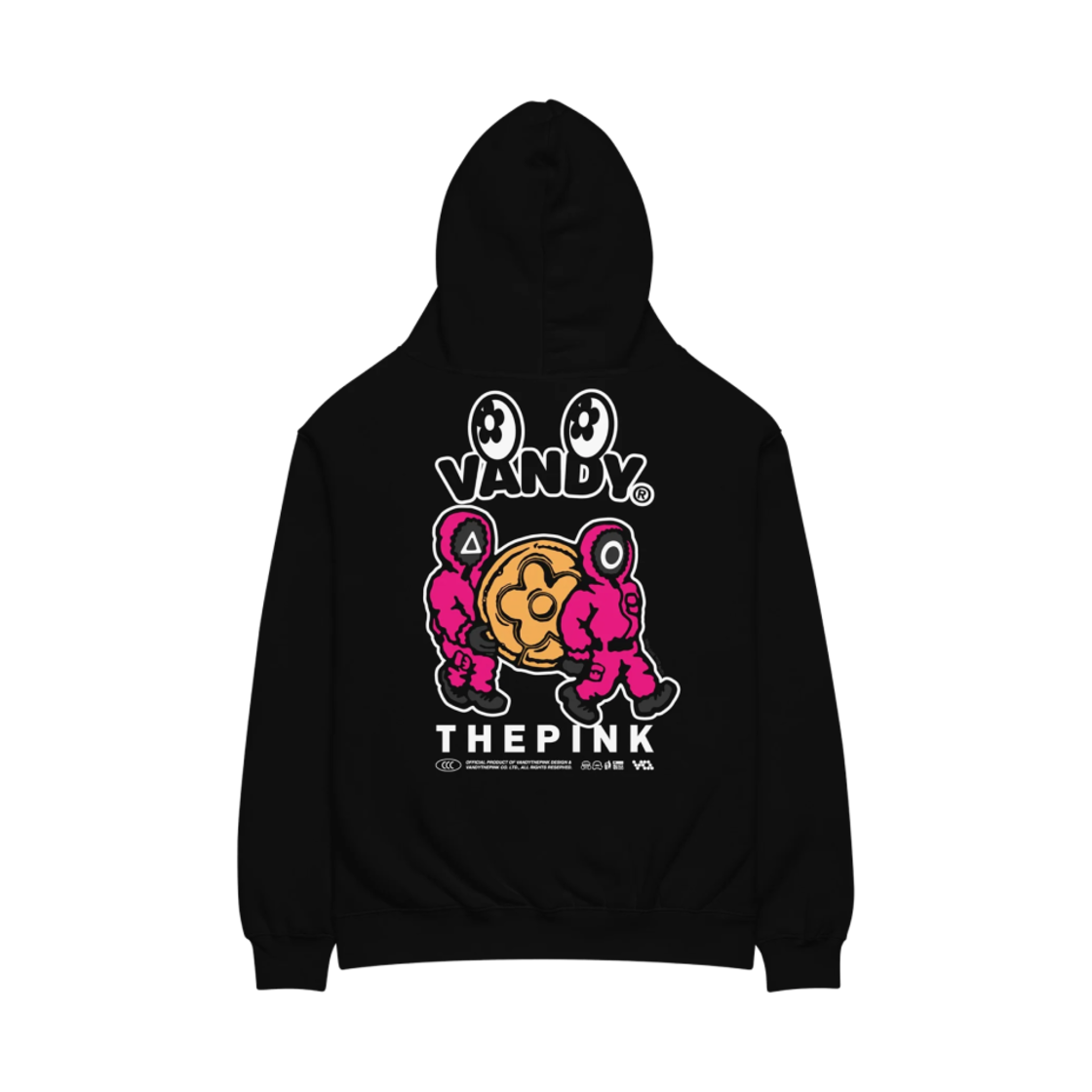 반디 더 핑크 x 오징어 게임 솔져 오버사이즈 후드 블랙(Vandy The Pink x Squid Game Soldiers Oversized Hoodie Black)
