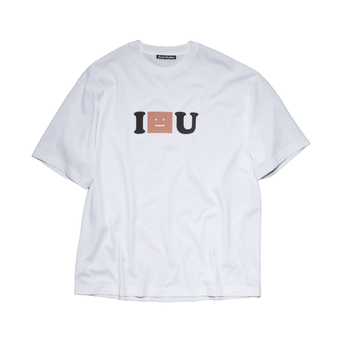 아크네 스튜디오 페이스 로고 티셔츠 옵틱 화이트