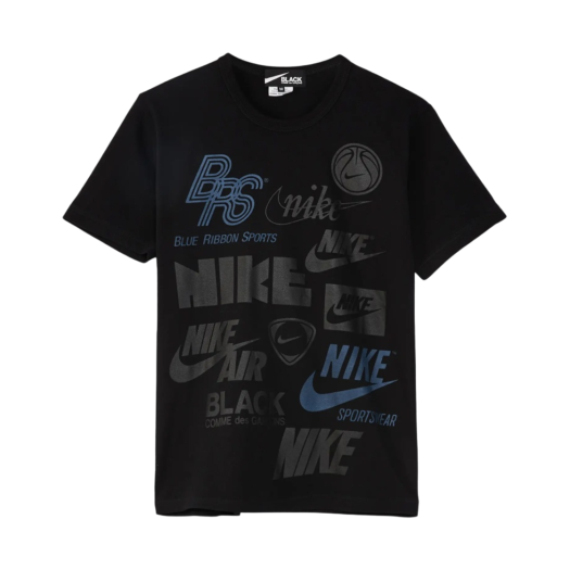 Black Comme des Garcons x Nike Oversized Logo T-Shirt Black