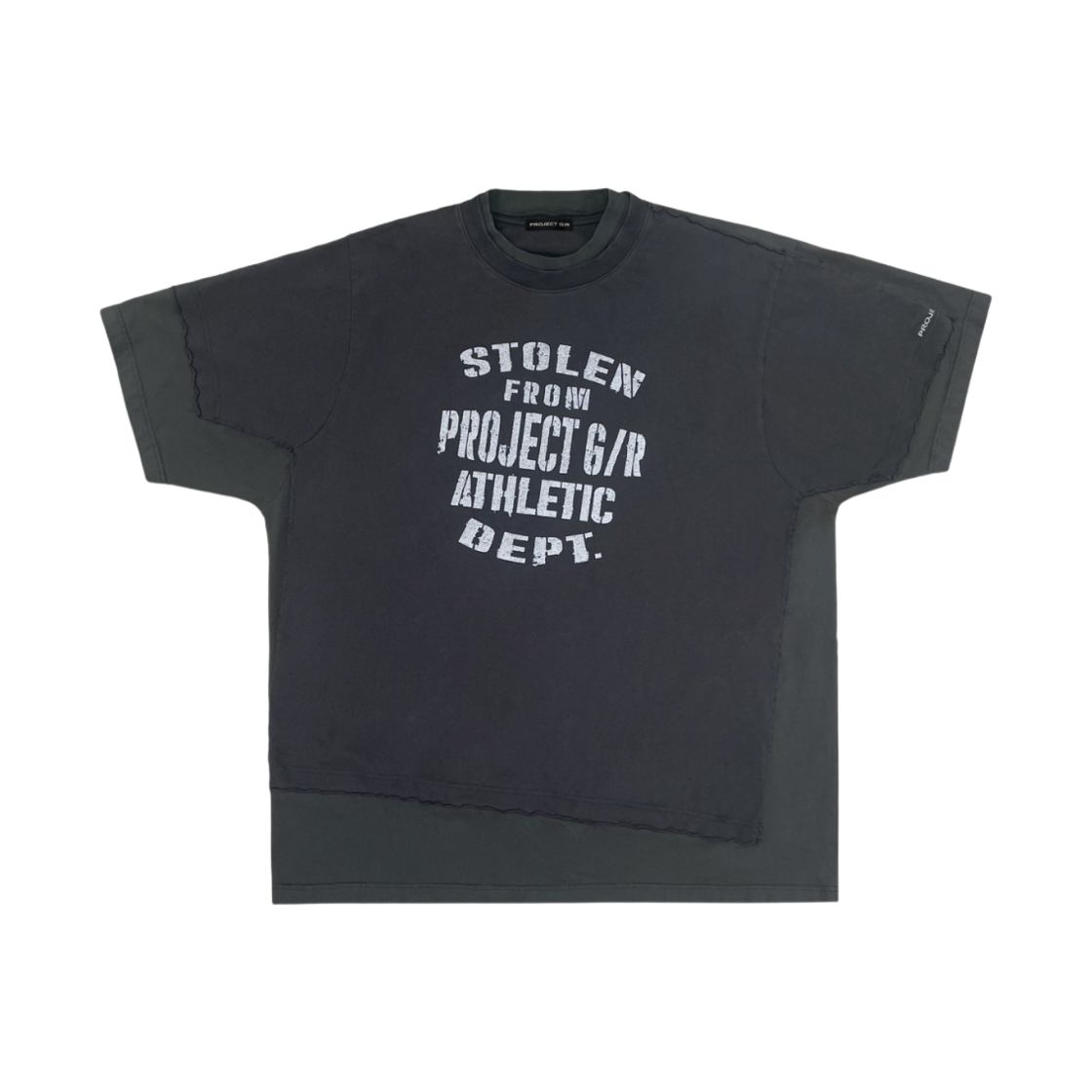 프로젝트 G/R 트롱프 뢰유 더블 티셔츠 페이디드 블랙(Project G/R Trompe-L'Oeil Double T-Shirt Faded Black)