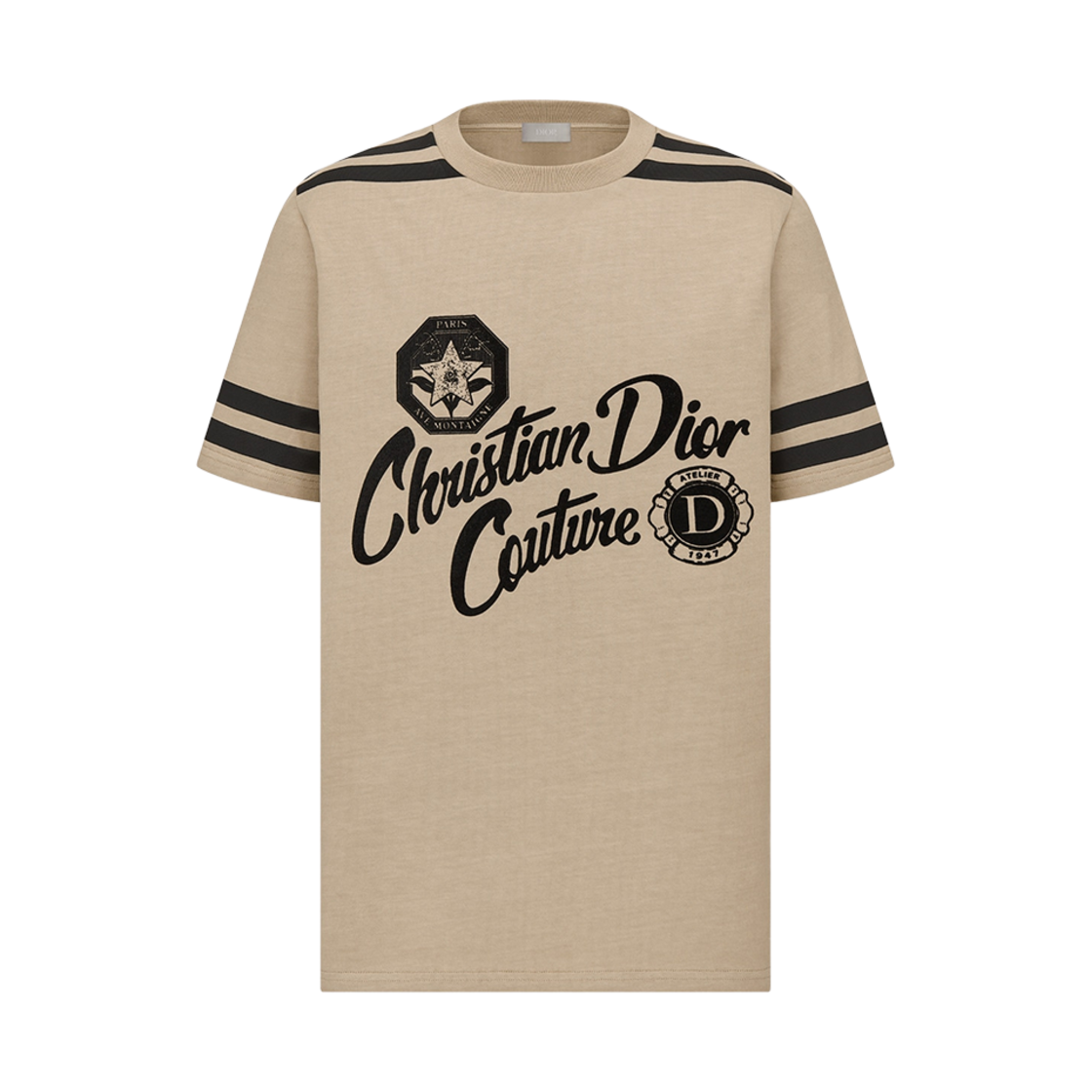 디올 크리스찬 디올 꾸뛰르 오가닉 저지 릴렉스핏 티셔츠 베이지