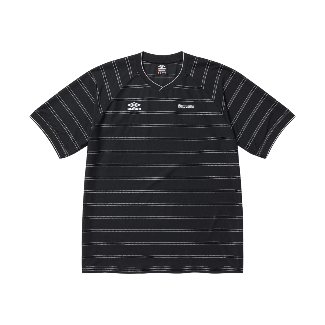 슈프림 x 엄브로 스트라이프 사커 저지 블랙 - 25SS(Supreme x Umbro Stripe Soccer Jersey Black - 25SS)