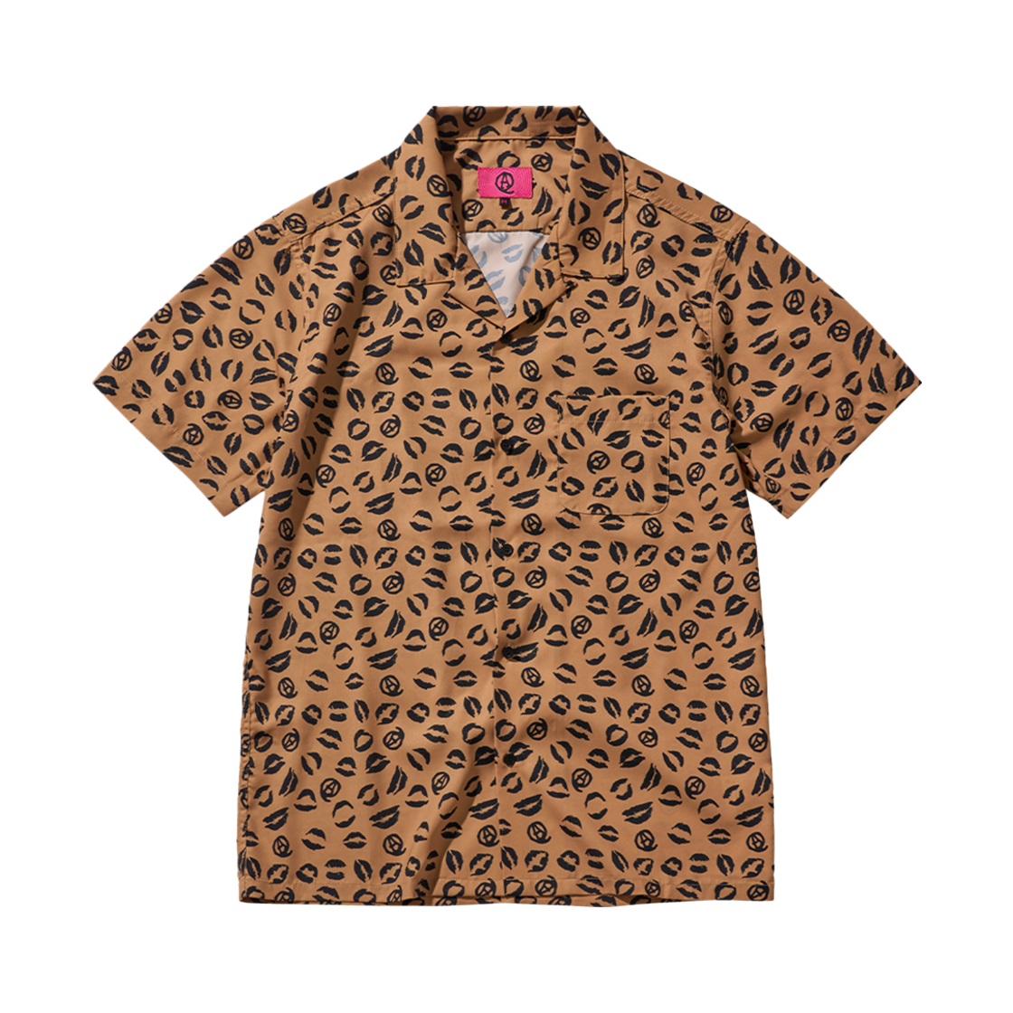 KSAQ23SSSH002TN Aq Kiss Rayon Shirt Tan