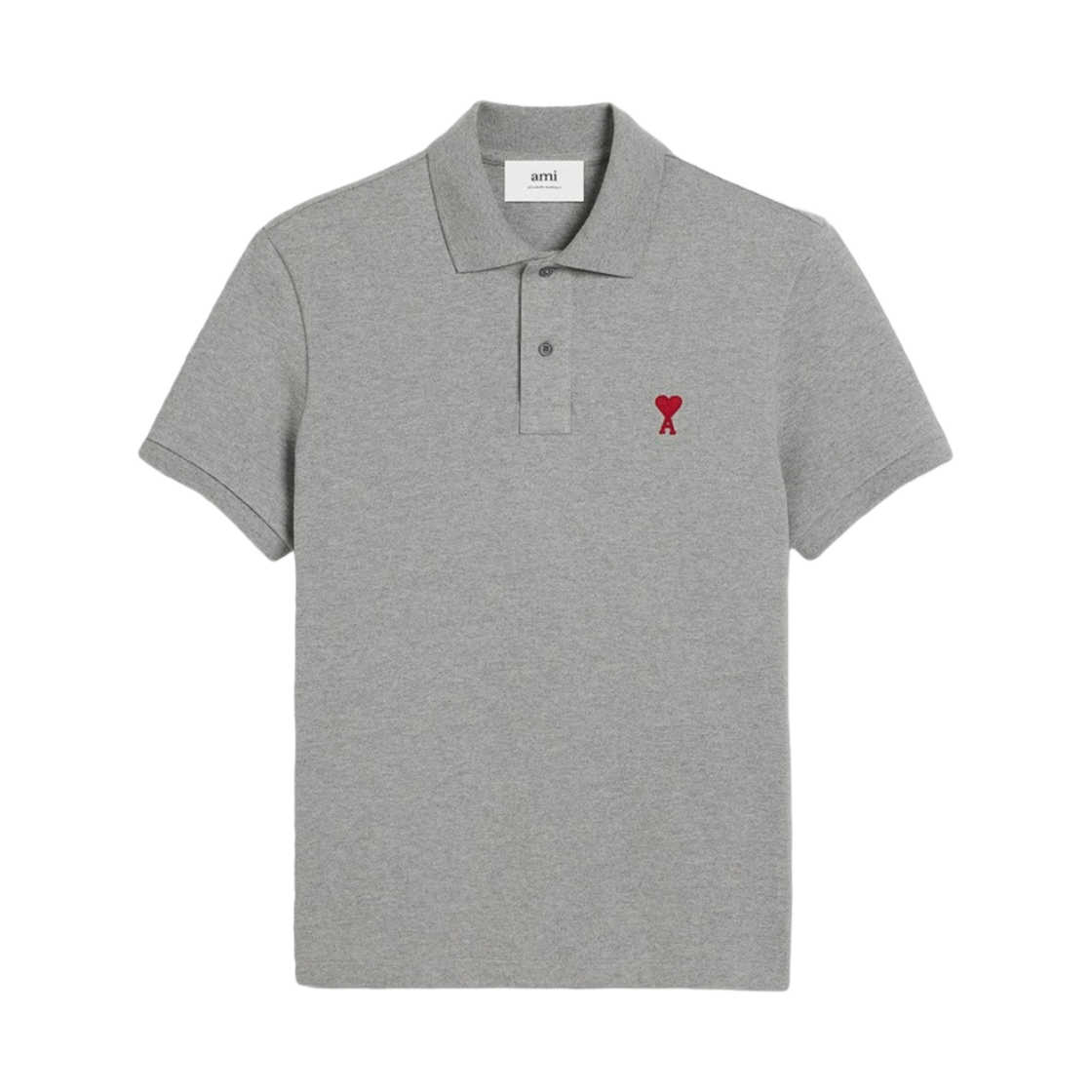아미 스몰 하트 로고 폴로 셔츠 헤더 애쉬 그레이(AMI de Coeur Polo Shirt Heather Ash Grey)