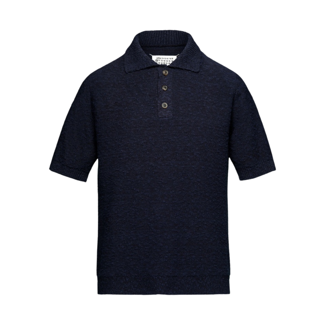 (W) 메종 마르지엘라 노스탤직 부클 니트 폴로 셔츠 블루((W) Maison Margiela Nostalgic Boucle Knit Polo Shirt Blue) - 1