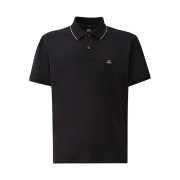C.P. Company Stretch Piquet Two Button Logo Polo Shirt Total Eclipse Blue - 25SS