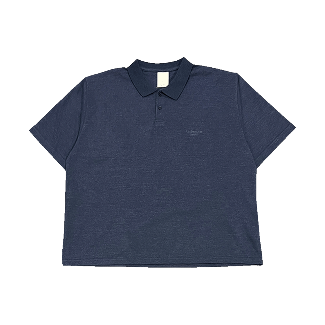 언더마이카 무.125 오리지널 로고 오버사이즈 크롭 PK 셔츠 네이비(Undermycar Mu.125 Original Logo Oversized Crop PK Shirts Navy)