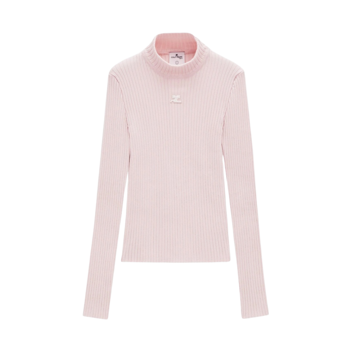 (W) 꾸레쥬 풀 컬 몽땅 리에디션 페일 핑크((W) Courreges Pull Col Montant Reedition Pale Pink) - 1