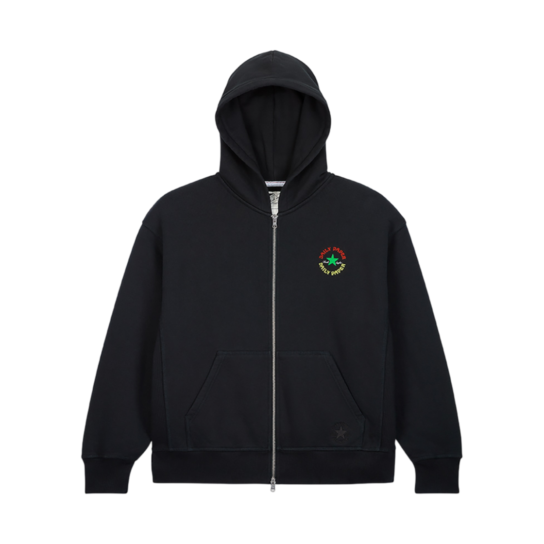 컨버스 x 데일리 페이퍼 풀 집 후디 블랙(Converse x Daily Paper Full Zip Hoodie)