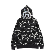 BAPE City Camo Shark Full Zip Hoodie Black