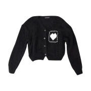 The Greatest Women Heart Cardigan Black