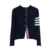 (W) Thom Browne 4-Bar Stripe Cardigan Navy