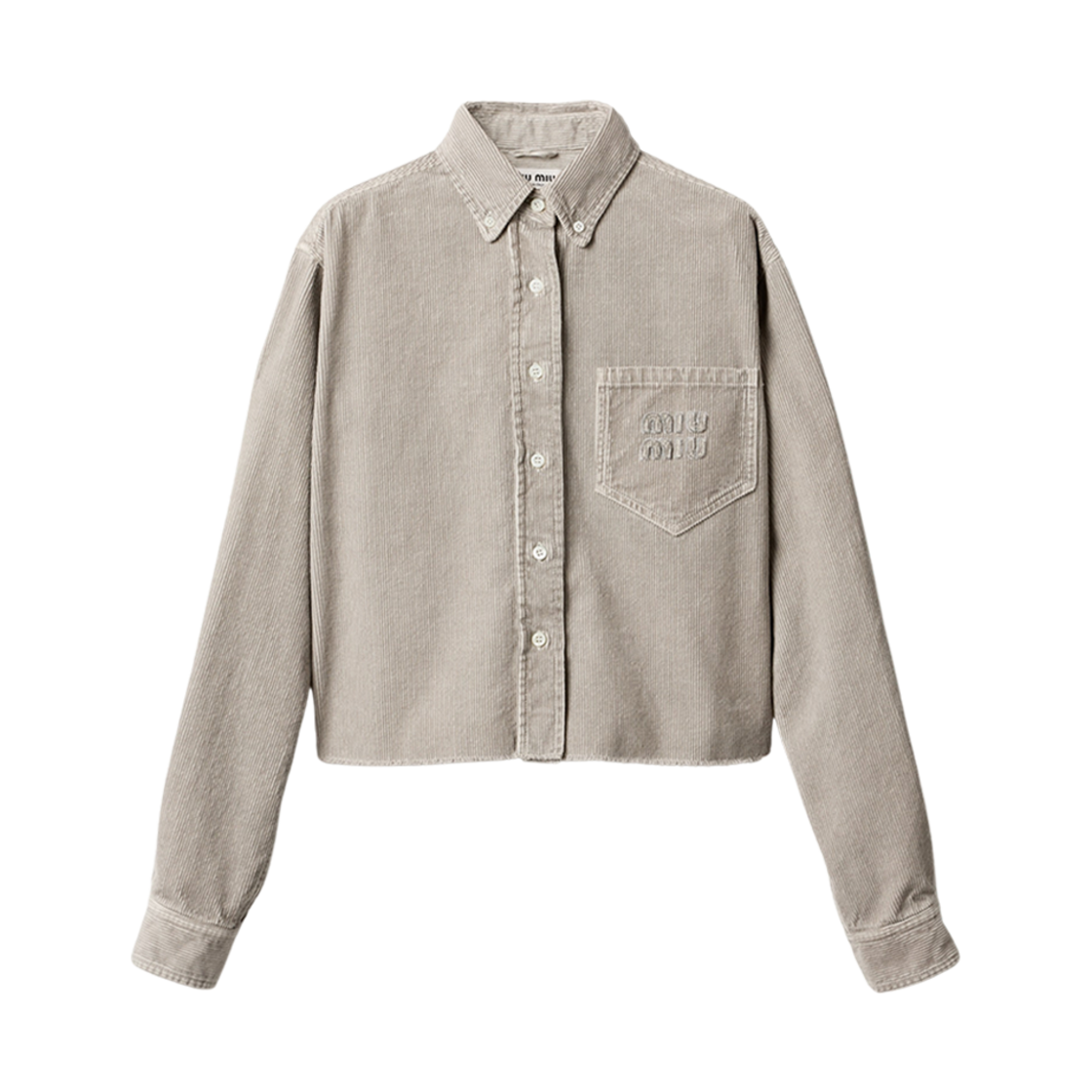 MK1889-131J-F073X (W) Miu Miu Garment-Dyed Corduroy Shirt Granite Gray