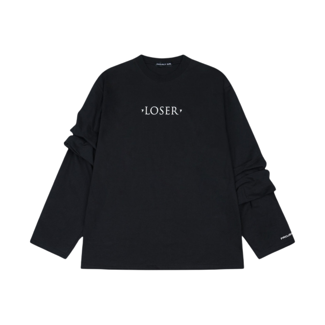 프로젝트 G/R 루저 롤업 롱슬리브 블랙(Project G/R Loser Roll-Up Long Sleeve Black) - 1