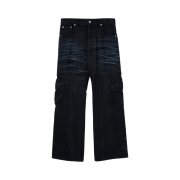 Ecrzn Oval Pocket Denim Pants Washed Black