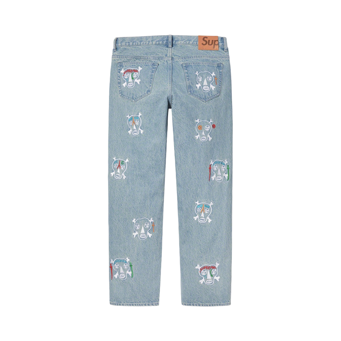 슈프림 x 클레이튼 패터슨 스컬스 자수 레귤러 진 블루 - 21SS(Supreme x Clayton Patterson Skulls Embroidered Regular Jean Blue - 21SS) - 2