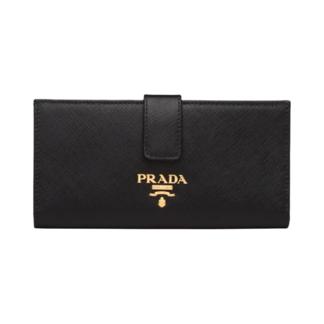 프라다 라지 사피아노 레더 월렛 블랙 히비스커스(Prada Large Saffiano Leather Wallet Black Hibiscus) - 1