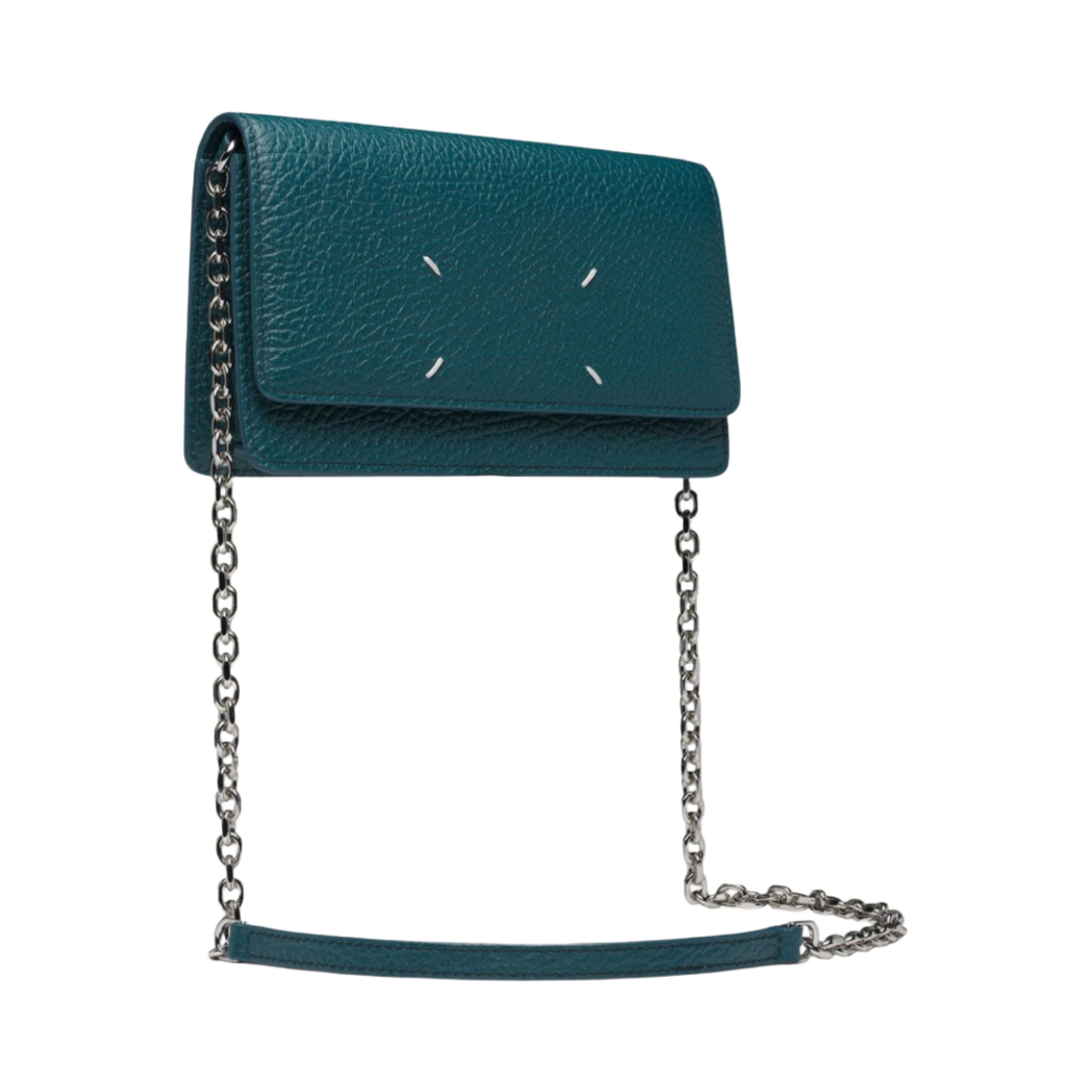 메종 마르지엘라 포 스티치 체인 플랩 지갑 그린 | Maison