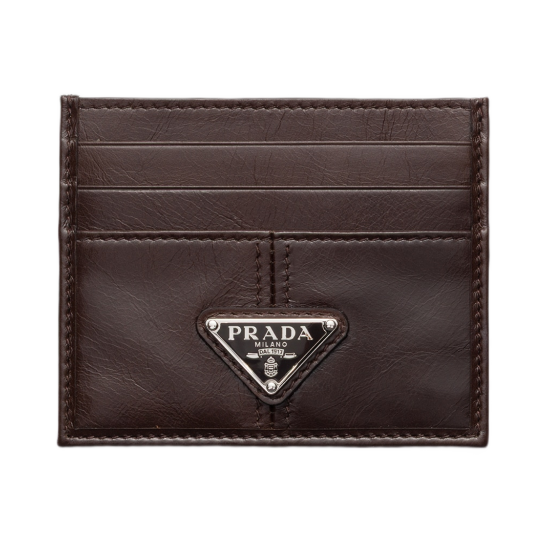 2MC025-2CX7-F0003 Prada Leather Card Holder Dark Brown