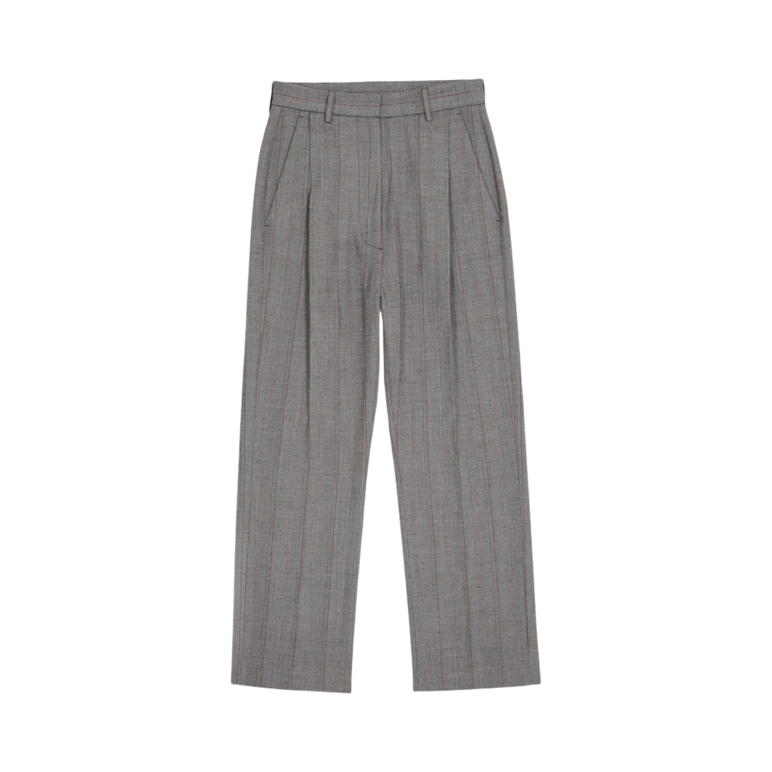 S52KA0404S76437001F (W) MM6 Maison Margiela Cropped Pleated Trousers Gray