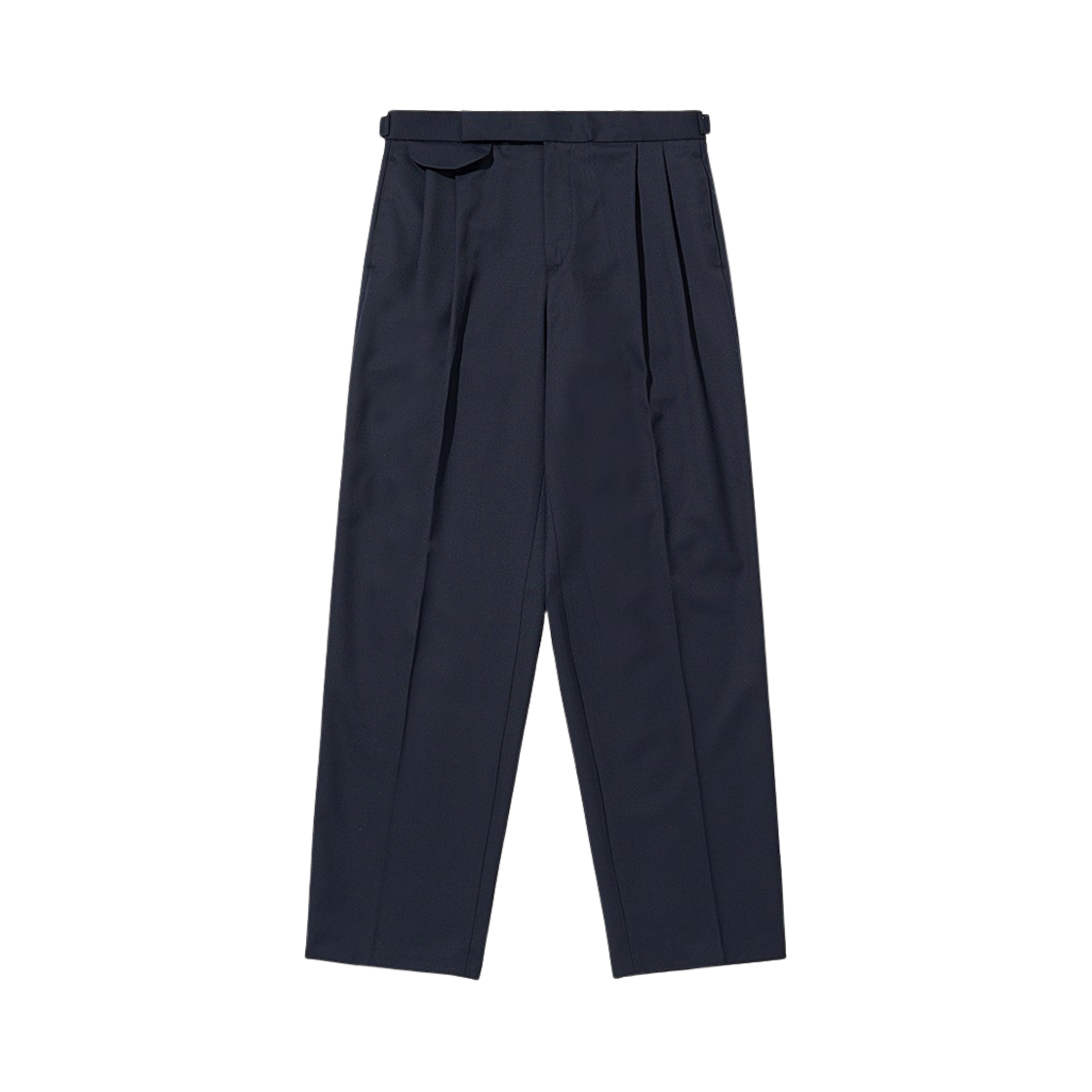 BR023PT0002C04A BY RANG Wool Blend Pleated Trousers Navy