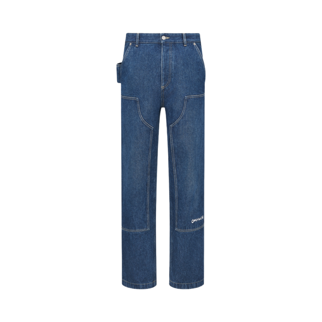 ☆デニム×CDロゴ☆ Christian Dior Tag カーペンタージーンズ CD Icon Carpenter Jeans Navy Blue Cotton Denim | DIOR