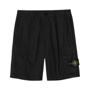 Stone Island L0803 Stretch Cotton Canvas Garment Dyed Cargo Bermuda Shorts Black - 24SS