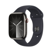 Apple Watch Series 9 45mm Cellular Graphite Stainless Steel Case with Sport Band M/L Midnight (Korean Ver.)