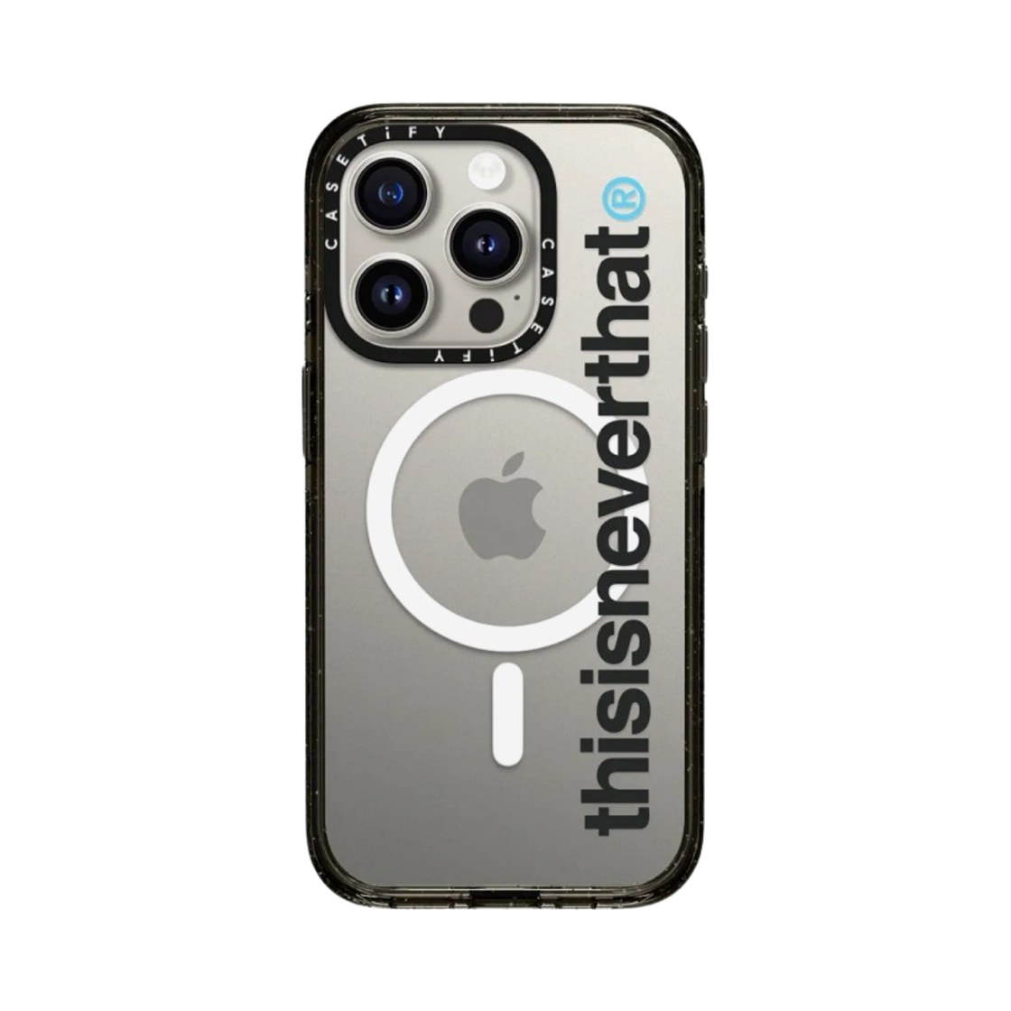 - Casetify x Thisisneverthat iPhone Black T-Logo MagSafe Impact Case Clear Black