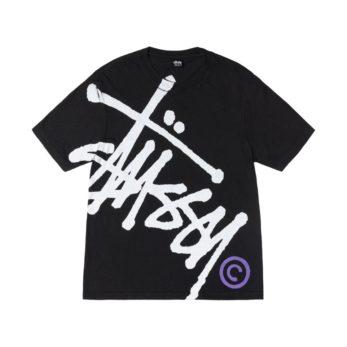 스투시 빅 베이직 피그먼트 다이드 티셔츠 블랙 퍼플(Stussy Big Basic Pigment Dyed T-Shirt Black Purple) - 1