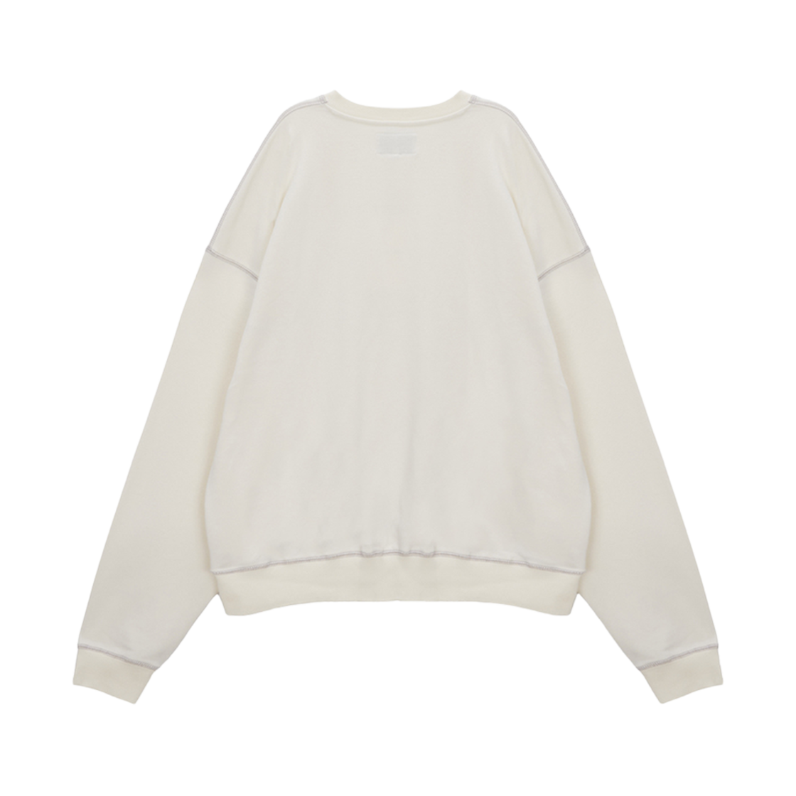 (W) 마뗑킴 스티치 포인트 라벨 스웨트셔츠 아이보리((W) Matin Kim Stitch Point Label Sweatshirt Ivory) - 2