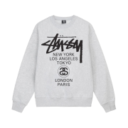 Stussy World Tour Crew Ash Heather 2023