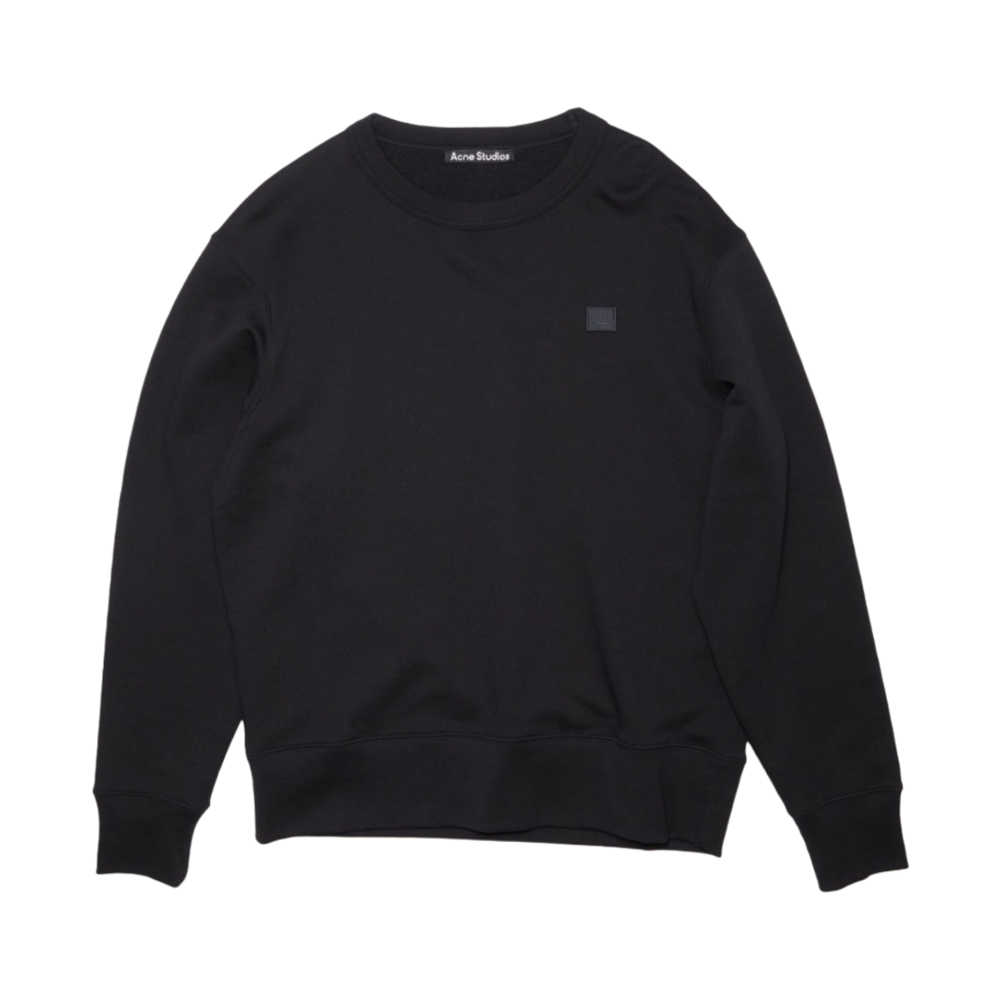 CI0076-900 Acne Studios Fairview Face Crewneck Sweatshirt Black