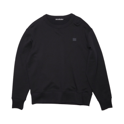 CI0076-900 Acne Studios Fairview Face Crewneck Sweatshirt Black
