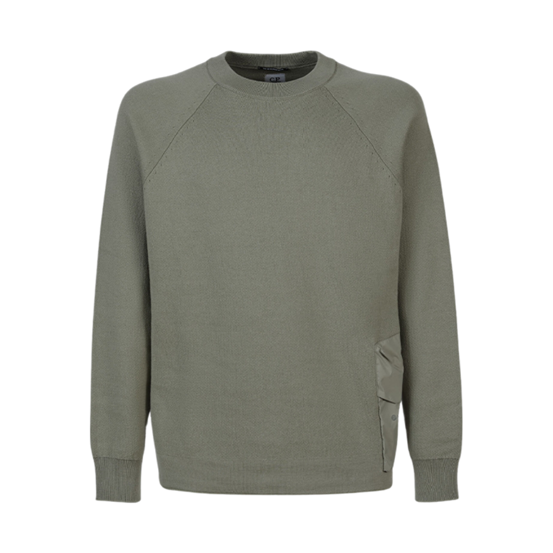 15CLKN020A006599A335 C.P. Company Metropolis Series Double Mixed Pocket Sweater Silver Sage Brown - 23FW