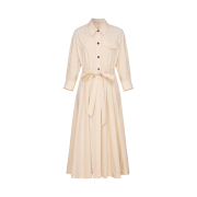 (W) On&On 3/4 Sleeve Shirt Dress Beige