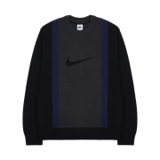 Nike SB Swoosh Logo Sweater Black Dark Smoke Grey - Asia