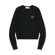 MUCENT Jimmy R-Neck Crop Knit Black