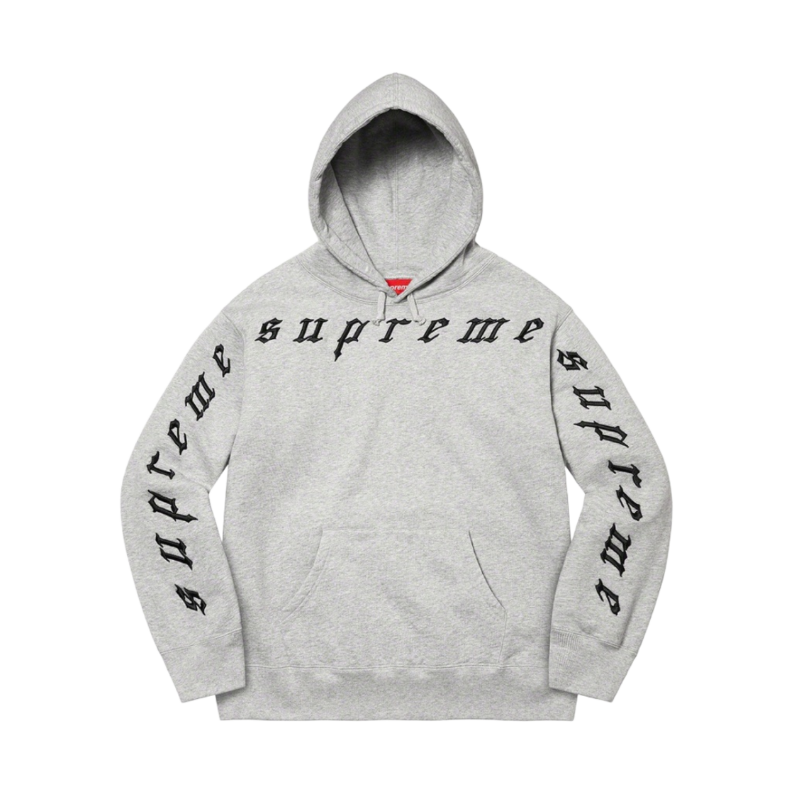 슈프림 레이즈드 자수 후드 스웨트셔츠 헤더 그레이 - 21FW(Supreme Raised Embroidery Hooded Sweatshirt Heather Grey - 21FW) - 1