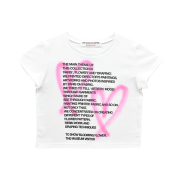 The Museum Visitor Women Crop Heart Sprayed T-Shirts White