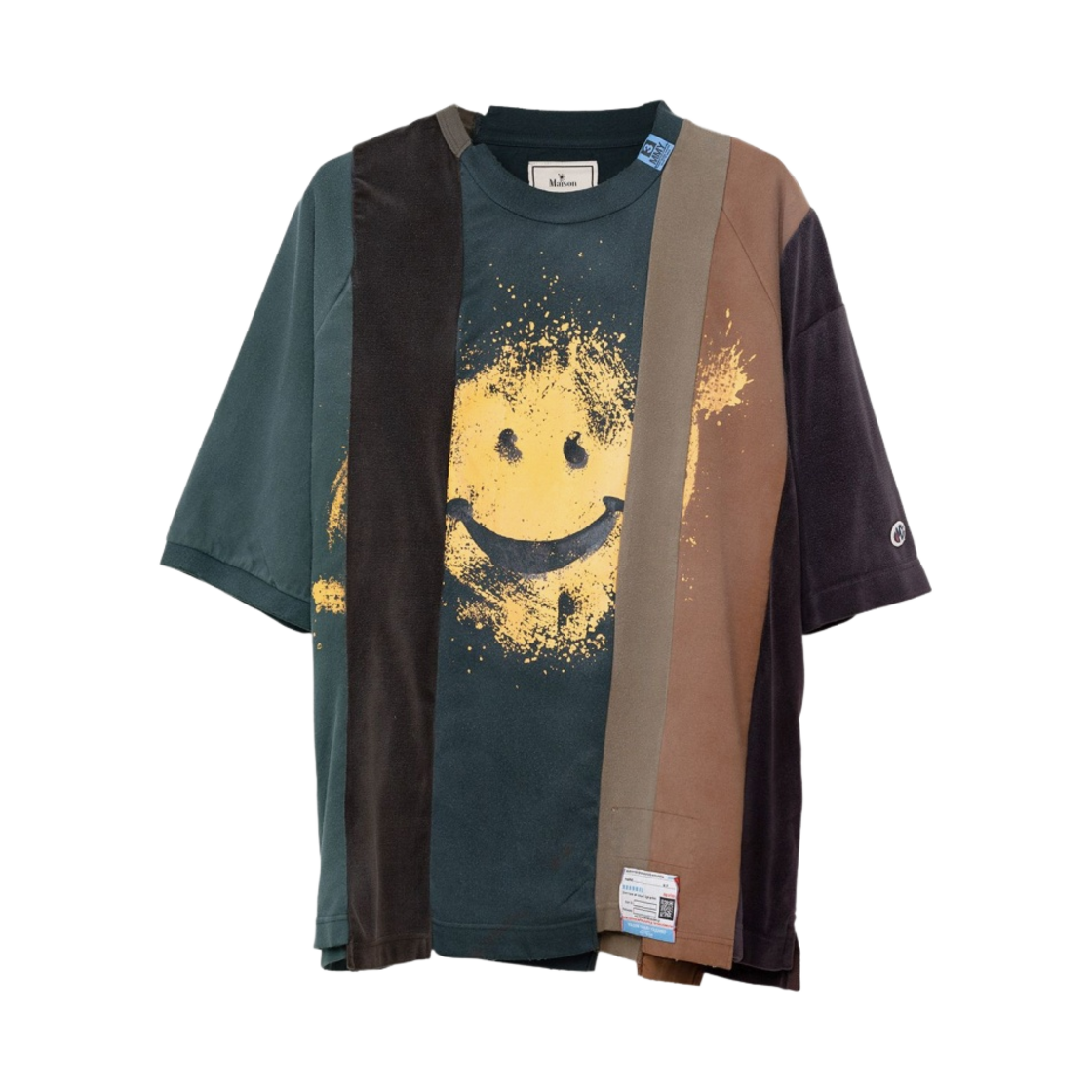 메종 미하라 야스히로 버티컬 스위칭 티셔츠 멀티(Maison Mihara Yasuhiro Vertical Switching T-Shirt Multi) - 1