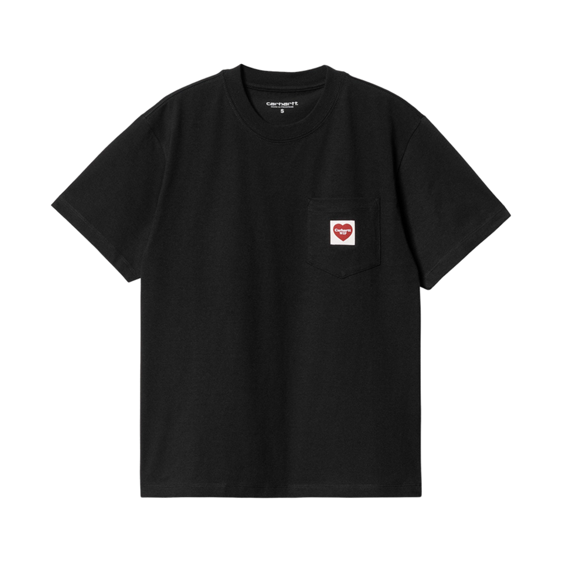 I032180-89-XX (W) Carhartt WIP Pocket Heart T-Shirt Black