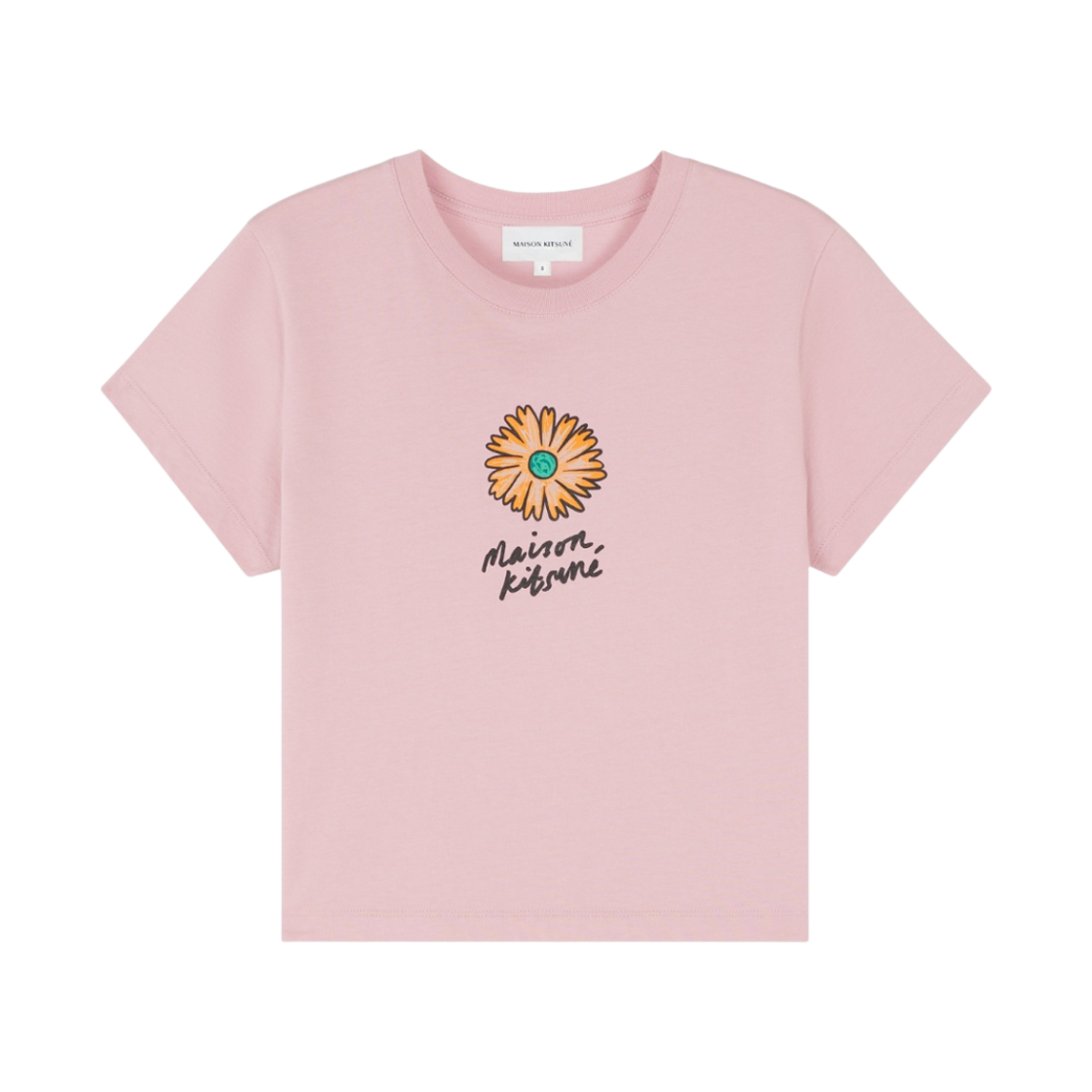 MW00123KJ0008-P623 (W) Maison Kitsune Floating Flower Baby T-Shirt Mist Pink